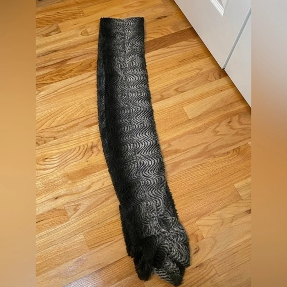 Black Plush Scarf, Fuzzy Warm Winter Scarf, Twisted or Plush Neck Warmer